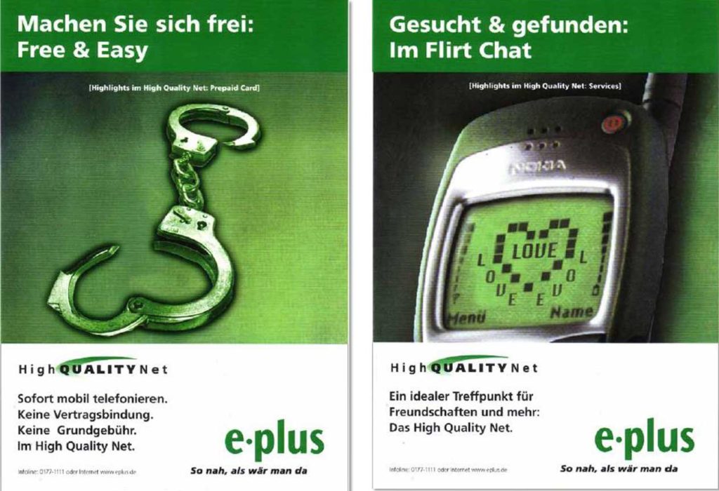 zwei e-Plus Anzeigen 1999
