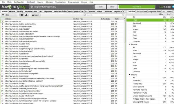 onpage SEO Check mit Screaming Frog