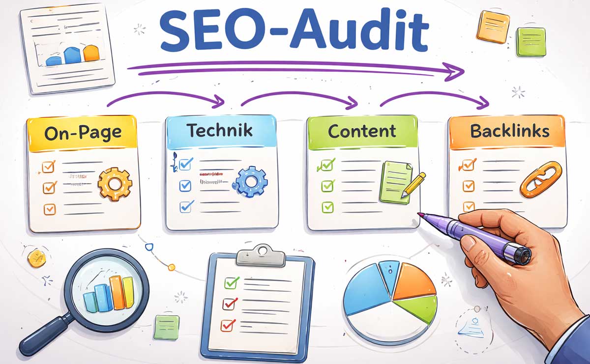 Grafik: SEO Audit mit Checkliste