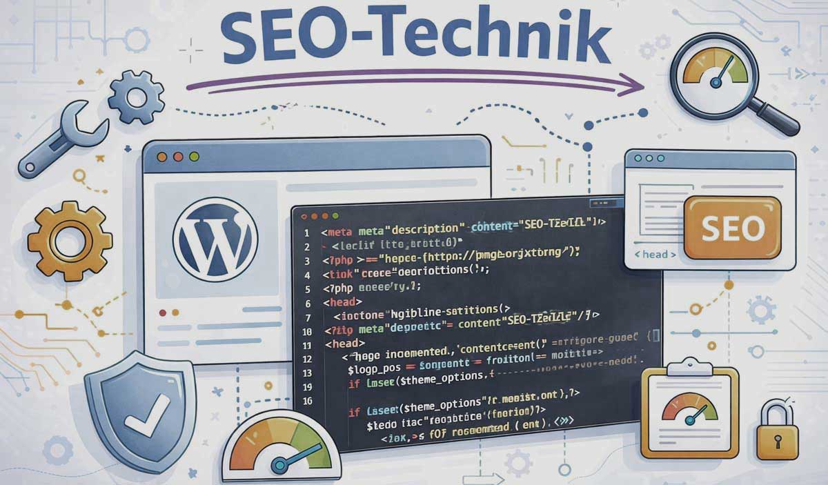 Grafik zu SEO-Technik mit Wordpress