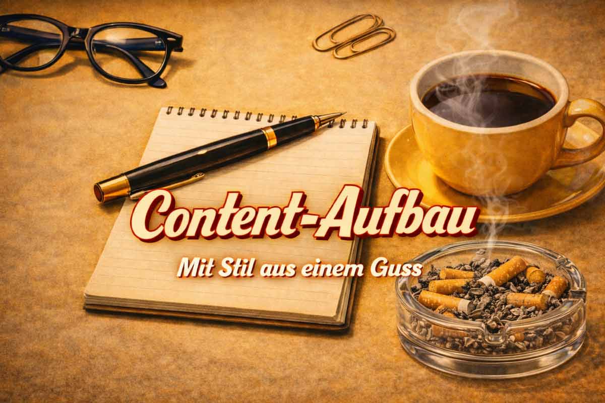 Ein typische Schreibtisch eines Texters beim Contentaufbau