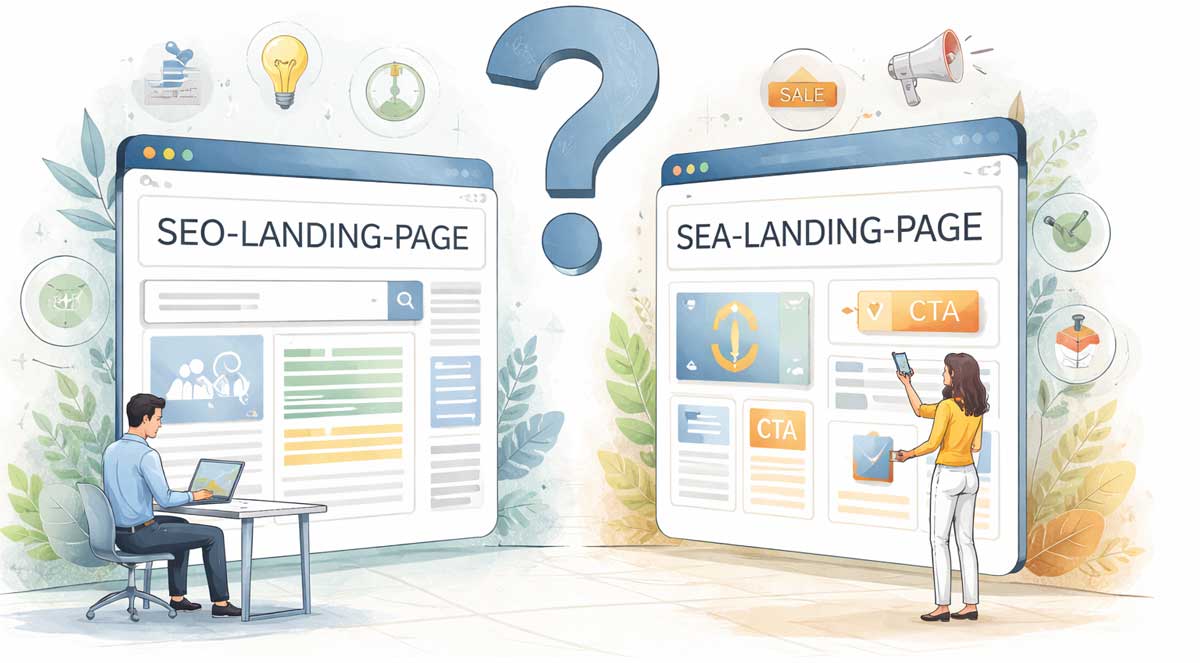 Hero Bild im Header für die Seite Landing-Pages für SEO und SEA