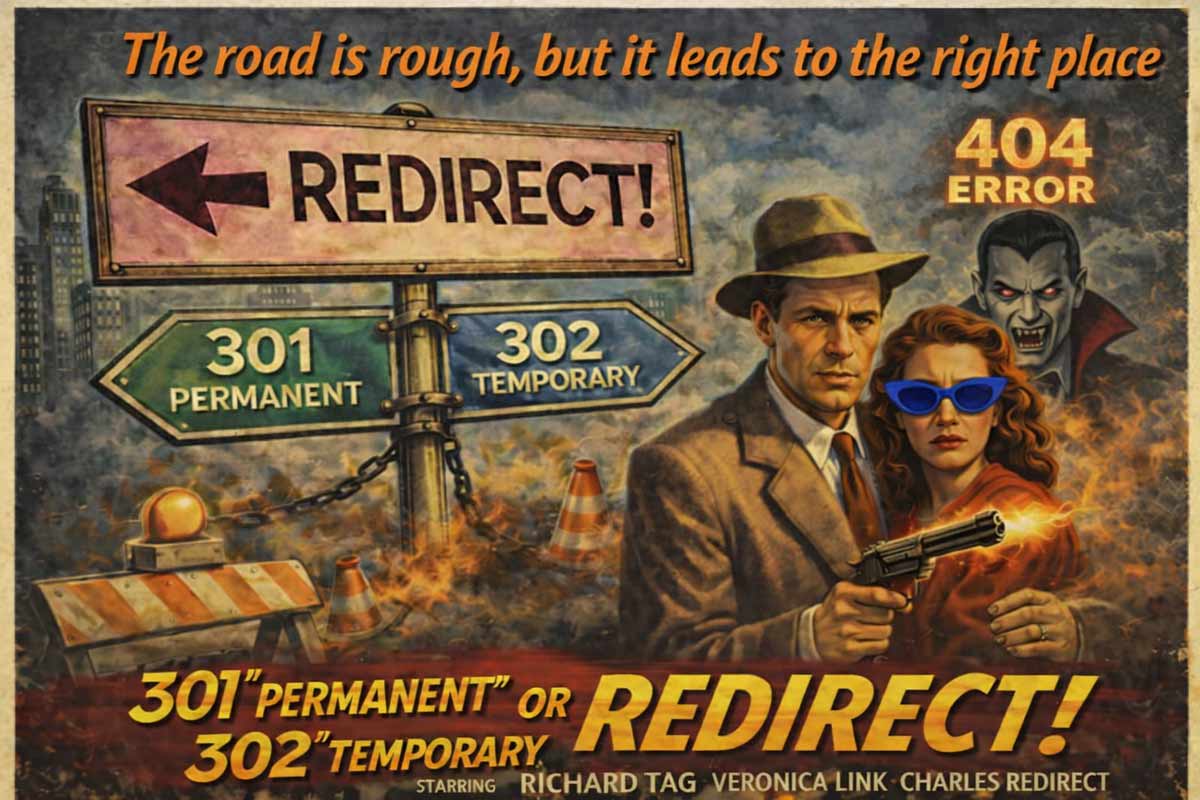Header Bild Filmplakat zu Redirects 301 und 302 a