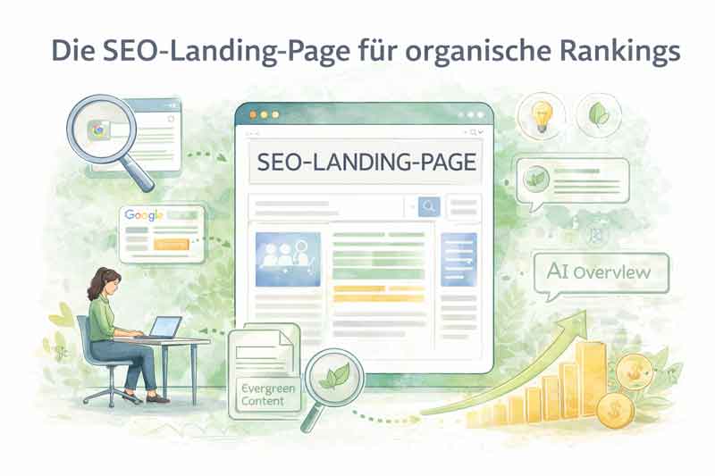 Die Grafik zeigt eine SEO Landing-Page