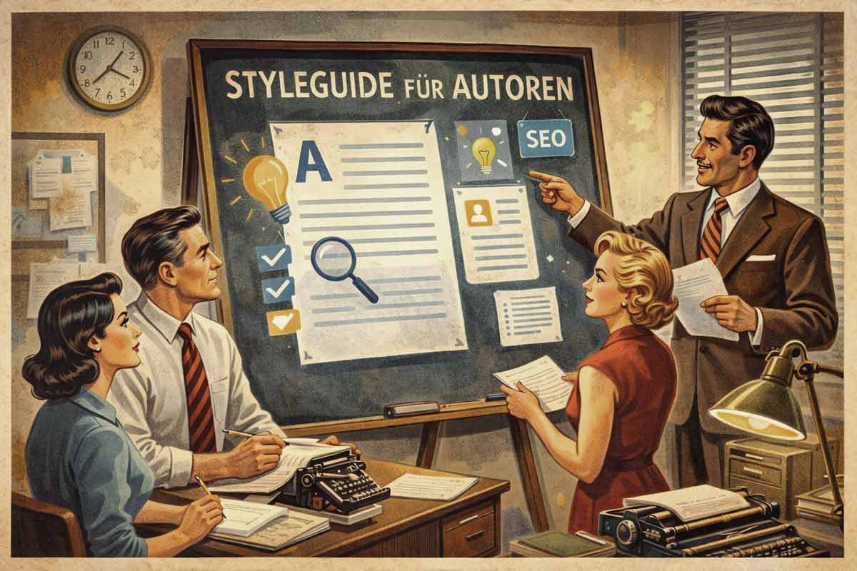 Das Bild zeigt ein Meeting für einen Styleguide