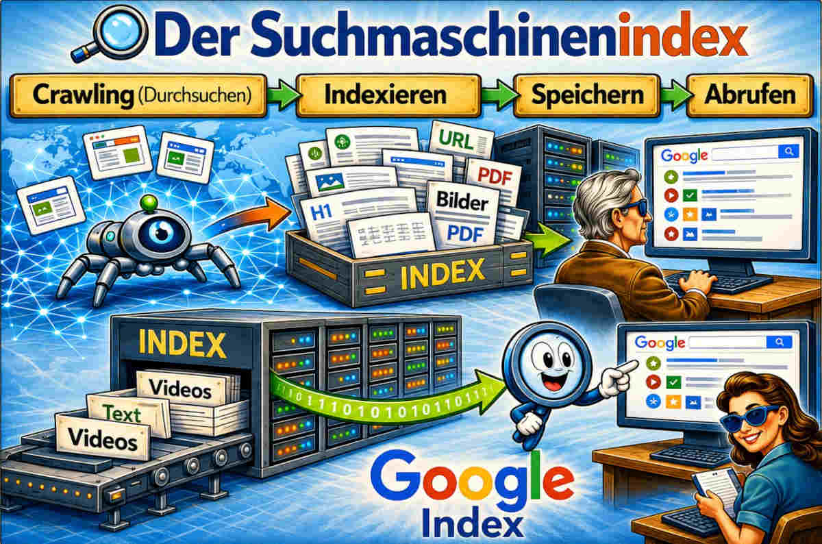 Retro-Bild zum Thema "Der Suchmaschinenindex von Google"