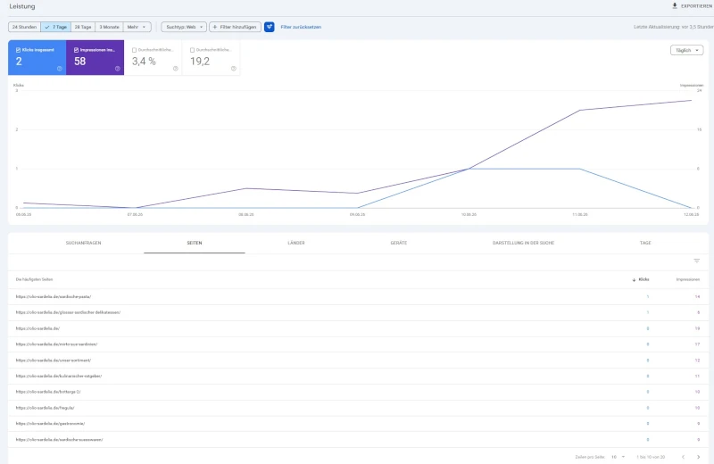 Screenshot Google Search Console